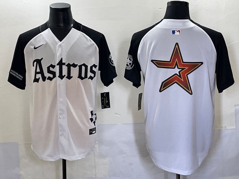 Men 2025 Houston Astros Blank White Black Five generations Joint Name Nike MLB Jersey style 16->houston astros->MLB Jersey